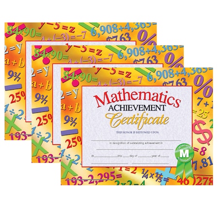 Hayes Mathematics Achievement Certificate, PK90 VA681